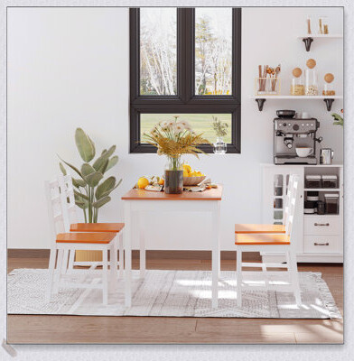 17 Stories HOMCOM 5-Piece Modern Wood Dining Table and Chairs Set for Small Spaces and Breakfast Nooks Durable and Stylish