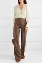 Thumbnail for your product : Chloé Lace-trimmed Silk-chiffon Blouse