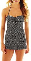 Thumbnail for your product : JCPenney a.n.a Shirred Bandeau 1-Piece Swimdress