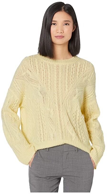 open knit cashmere cable crew