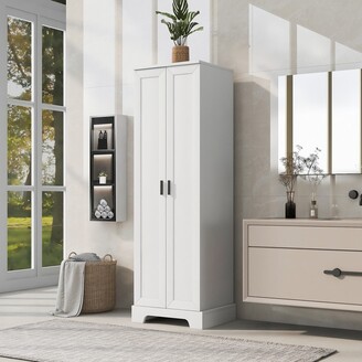 Kleankin Modern Farmhouse Bathroom Sink Cabinet, Pedestal Sink Storage  Cabinet With Double Doors And Storage Shelves, White : Target