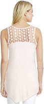 Thumbnail for your product : Jessica Simpson Maternity Handkerchief-Hem Lace-Panel Top