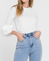 Thumbnail for your product : Express English Factory Scallop Bell Sleeve Knit Top