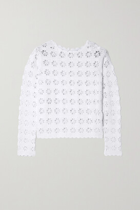 RED Valentino Crochet-knit Cotton Top - White - ShopStyle