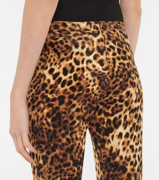 Junya Watanabe Leopard-printed mid-rise leggings