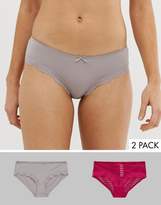 Thumbnail for your product : Dorina Ida 2 pack hipster brief in red and grey