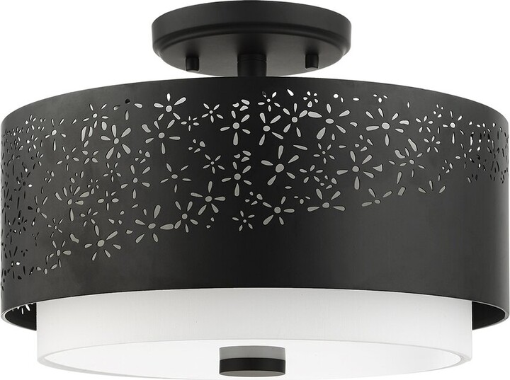 Livex Lighting Noria Black 3 Light Semi-Flush