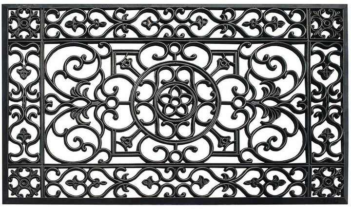 Kess InHouse Danii Pollehn Finebuqet Black White Decorative Door 2 x 3 Floor Mat 