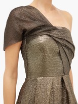Thumbnail for your product : Roland Mouret Savannah Draped Lame-cloque Gown - Gold