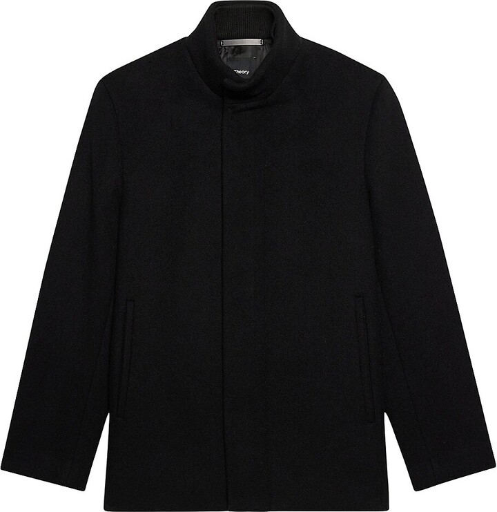 Theory Men's Black Wool Coats | ShopStyle