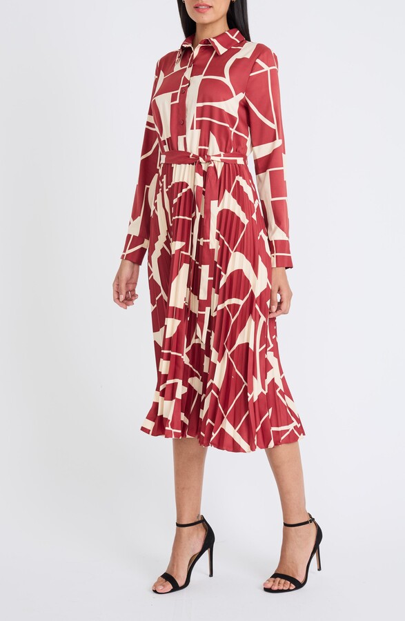 Maggy London Long Sleeve Midi Shirtdress
