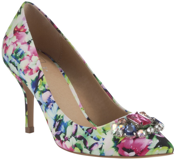 F&F Jewelled Floral Print Court Shoes ShopStyle Heels