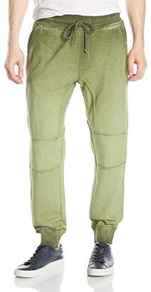 WT02 Men's Surface Dyed Fleece Jogger Sweat Pants with Drop Crotch