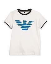 Thumbnail for your product : Armani Junior Painted Logo Jersey Tee, White, Size 4-12