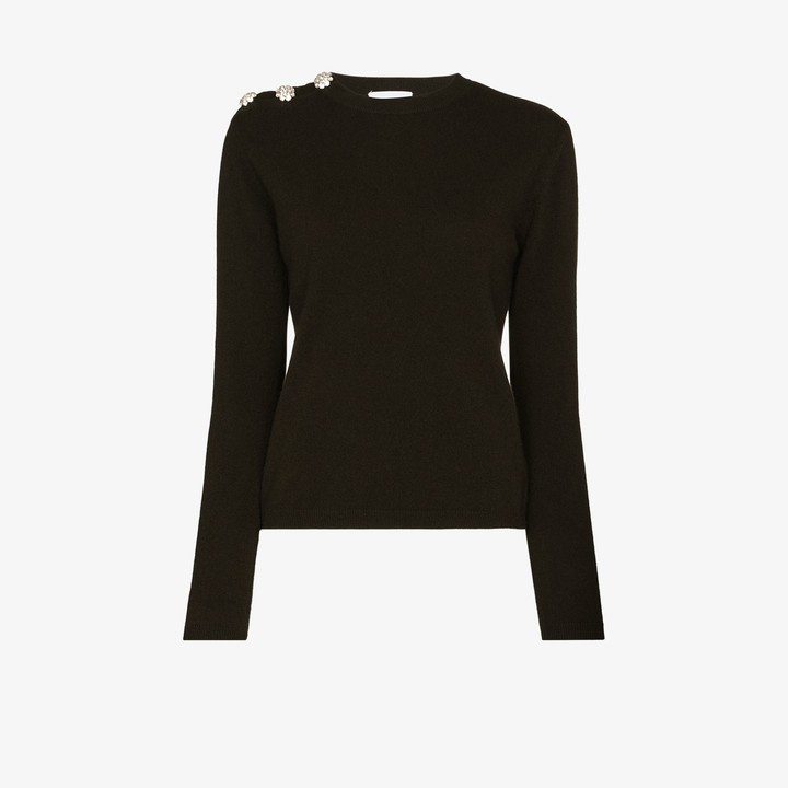 Ganni Crystal Button Cashmere Sweater - ShopStyle