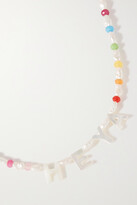 Thumbnail for your product : Roxanne First Heya 14-karat Gold, Agate And Mother-of-pearl Necklace - Pink