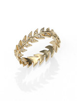 Thumbnail for your product : Mizuki Diamond & 14K Yellow Gold Feather Eternity Band Ring