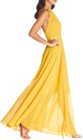 Thumbnail for your product : Dress the Population Odette Halter Neck Chiffon Maxi Dress