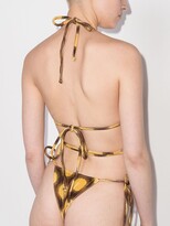 Thumbnail for your product : Frankie's Bikinis Terry sun-print bikini top