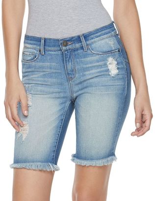 Juicy Couture Women's Flaunt It Ripped Bermuda Jean Shorts