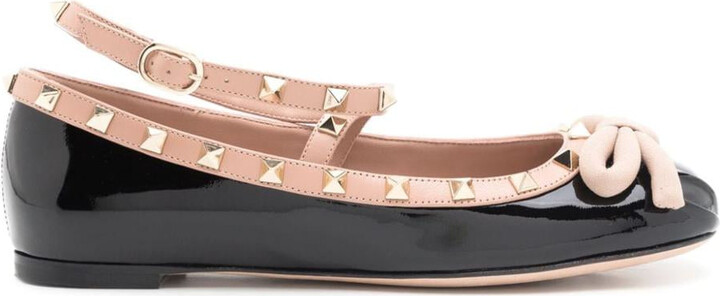 Valentino Garavani Rockstud Patent Leather Ballet Flats - ShopStyle