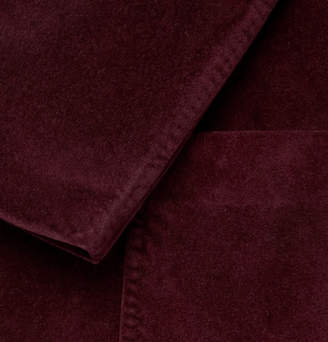 Massimo Alba Burgundy Cotton-Velvet Blazer
