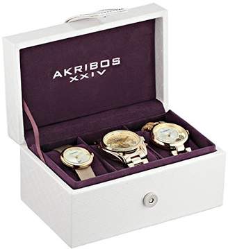 Akribos XXIV Women's Swiss Quartz Watch Set with Analogue Display
