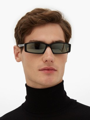 Balenciaga Neo Rectangle Acetate Sunglasses - Black