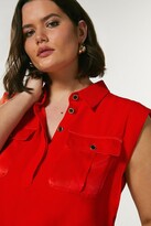 Thumbnail for your product : Karen Millen Plus Size Multistitch Matte And Shine Utility Top