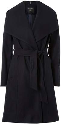 Dorothy Perkins Womens Navy Belted Wrap Coat