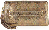 Thumbnail for your product : Milly El Dorado Snake-Print Tassel Clutch Bag, Gold