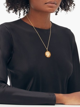 Azlee Goddess Diamond & 18kt Gold Pendant Necklace - Brown Gold