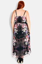 Thumbnail for your product : City Chic 'Jungle Floral' V-Neck High/Low Print Sundress (Plus Size)