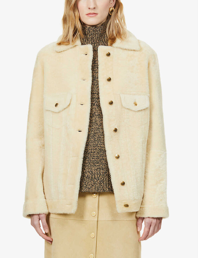 Chloé Collared shearling jacket - ShopStyle