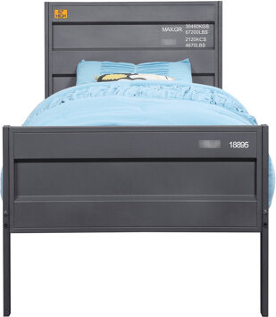 Trent Austin Design Gunmetal Bedroom Metal Platform Bed - Modern Industrial Style With Construction And Panel Contemporary Streamlined Look For