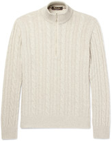 Thumbnail for your product : Loro Piana Cable-Knit Baby Cashmere Zip-Up Sweater