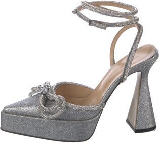 MACH & MACH Glitter Crystal Embellishments D'Orsay Pumps