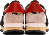 Thumbnail for your product : Valentino Black & Pink Lace Sneakers