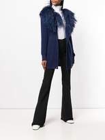 Thumbnail for your product : Blumarine feather trim cardi-coat
