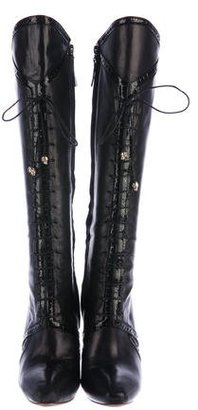 Alexander McQueen Lace-Up Leather Boots