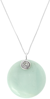 Amazonite & Sterling Silver Round Pendant Necklace