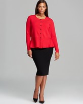 Thumbnail for your product : Lafayette 148 New York Plus Ribbed Peplum Cardigan