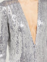 Thumbnail for your product : Ashish Sequinned Plunge-neck Mini Dress - Silver