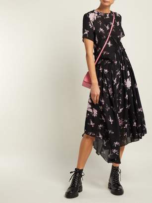 Preen Line Lois Ruched Floral-print Chiffon Dress - Womens - Black Multi