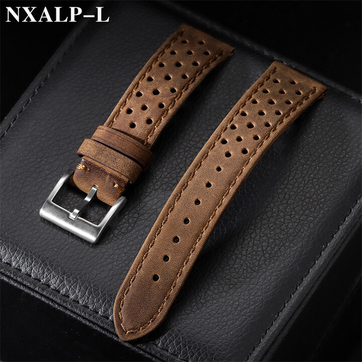 None Breathable Cowhide Watch Strap for Tag Heuer for Seiko Watch Band 18mm 20mm 22mm Oil/Matte Leather Wristband Men Women Bracelet