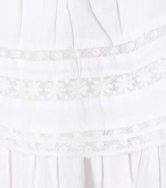LoveShackFancy Ruffled cotton miniskirt