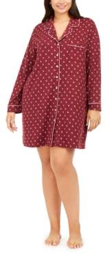 Alfani Plus Size Printed Sleepshirt Nightgown, Created For Macy's