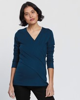Thumbnail for your product : Angel Maternity Women's Blue Maternity T-Shirts - Crossover Nursing Top - Size One Size, S at The Iconic