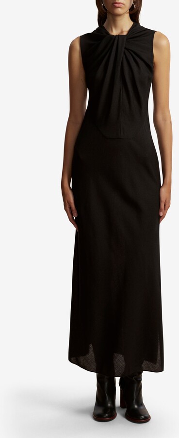 Marina Moscone Lightweight Wool Twist Panelled Dress