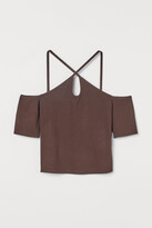 Thumbnail for your product : H&M Ribbed cold shoulder top